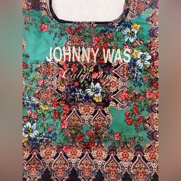 JOHNNY WAS NYLON SHOPPING BAG Shoulder Foldable Tote Beach Reusable Hippie - Picture 2 of 6